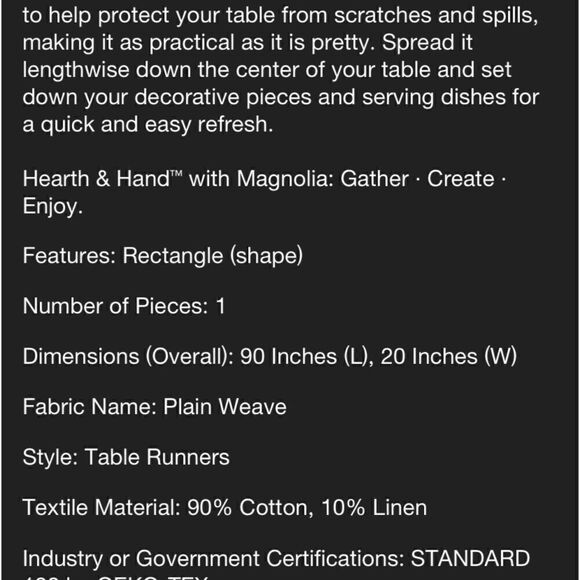 Hearth & Hand Table Runner - Picture 7 of 8